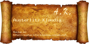 Austerlitz Klaudia névjegykártya